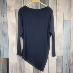 Betabrand Kiley Top Asymmetrical Boat Neck Ling Sleeve Size Medium